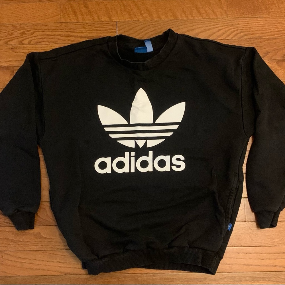 Women's Adidas Black Crewneck with Pockets